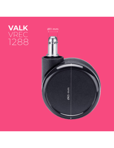 VALK Pièces détachées - Jeu de 5 roulettes pour chaise gaming - 65mm de diamètre