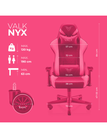 Chaise Gamer VALK GAIA rouge ou vert. Créé Par et pour les Gamers