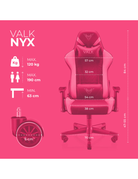 Chaise Gaming tissu VALK Nyx lilas, rouge ou bleu. Créé par et pour les  Joueurs