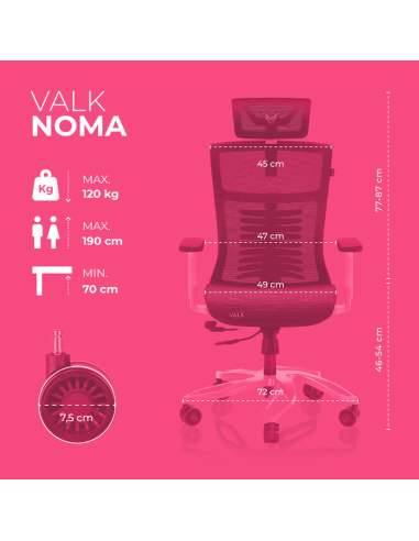 VALK Noma - Atmungsaktiver Mesh Gaming Stuhl