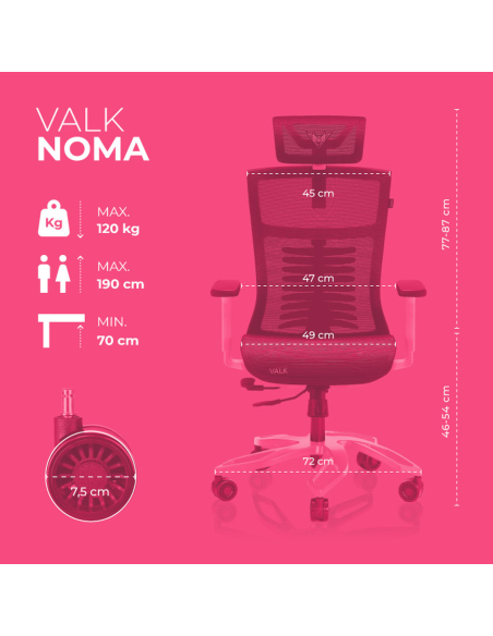 VALK Noma - Atmungsaktiver Mesh Gaming Stuhl