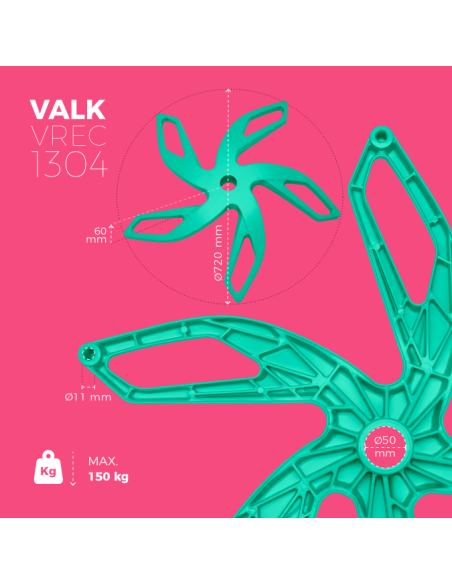 VALK Recambios - Base de aluminio para silla gaming - Hasta 150kg - Aqua Menthe