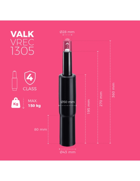 VALK Spare Parts – Gas Lift for Gaming Chair 270-360mm | 80mm Shaft | Class 4