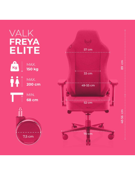 VALK FREYA ELITE - Stoff Gaming Stuhl