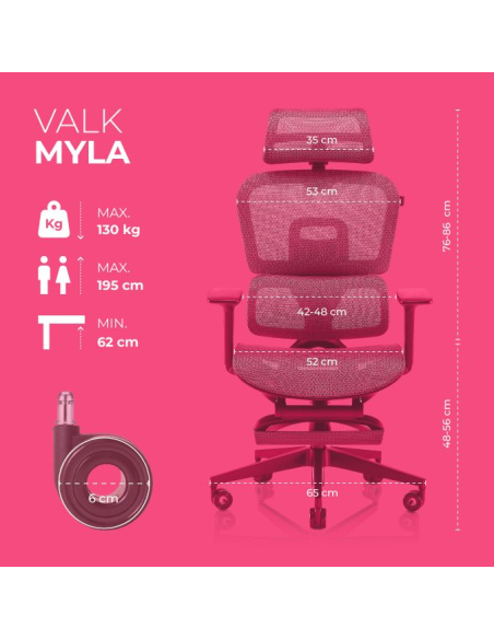VALK MYLA - Ergonomischer Bürostuhl mit Netzstoff