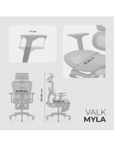 VALK MYLA - Ergonomischer Bürostuhl mit Netzstoff