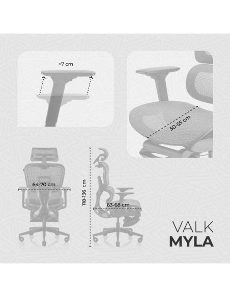 VALK MYLA - Ergonomischer Bürostuhl mit Netzstoff
