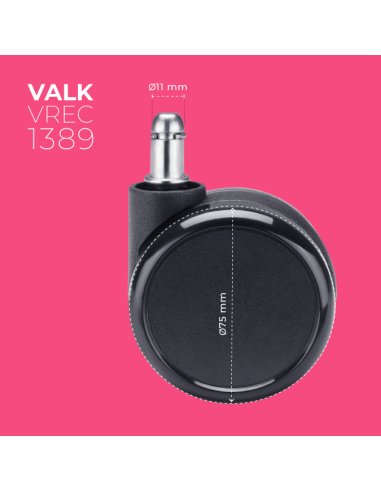 Set 5 ruedas para silla - 75mm diametro (FREYA...