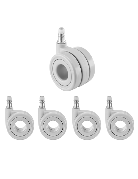 Lot de 5 roulettes premium au design ajoure pour chaise - diametre 60 mm