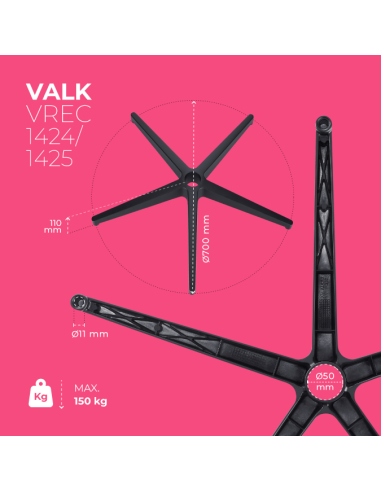 Base de aluminio para silla - Hasta 150kg (MYLA)