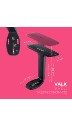 VALK 4D-Armlehne schwarz für MYLA - 3-Loch-Befestigung 2