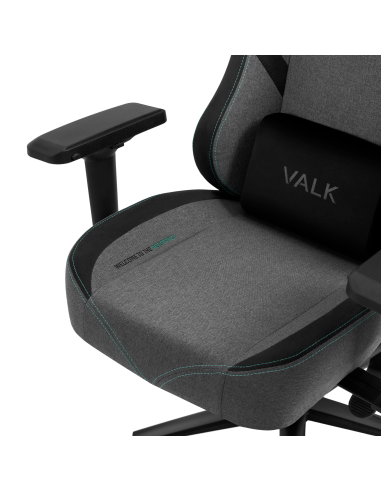Chaise Gaming Tissu VALK Freya gris détail du siège