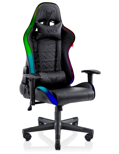 Chaise gamer RGB VALK Skadi noire avec éclairage LED. Créé par et pour les  Joueurs
