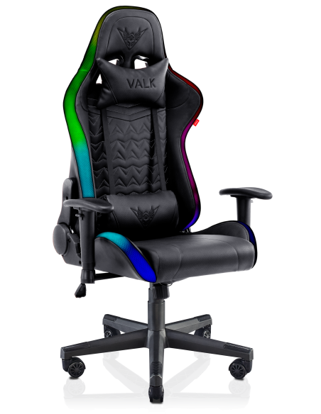 Chaise gamer RGB VALK Skadi noire avec éclairage LED. Créé par et