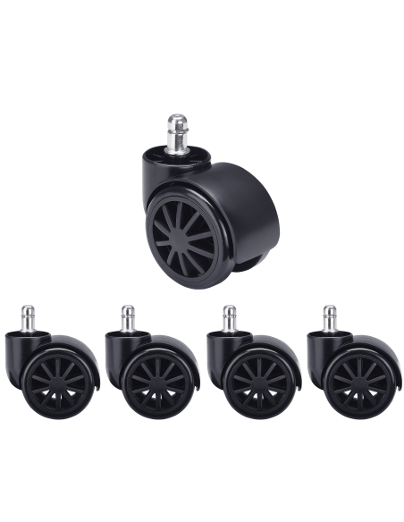 VALK Pièces détachées - Jeu de 5 roulettes pour chaise gaming - 60mm de diamètre