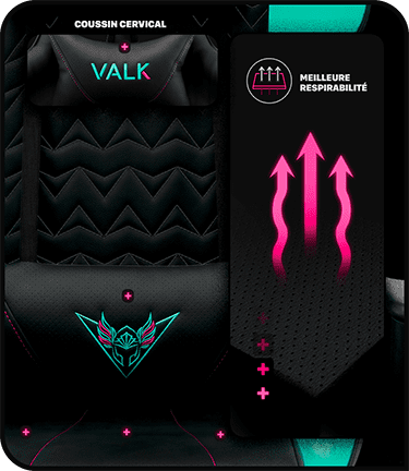 Chaise Gaming tissu VALK Nyx lilas, rouge ou bleu. Créé par et pour les  Joueurs