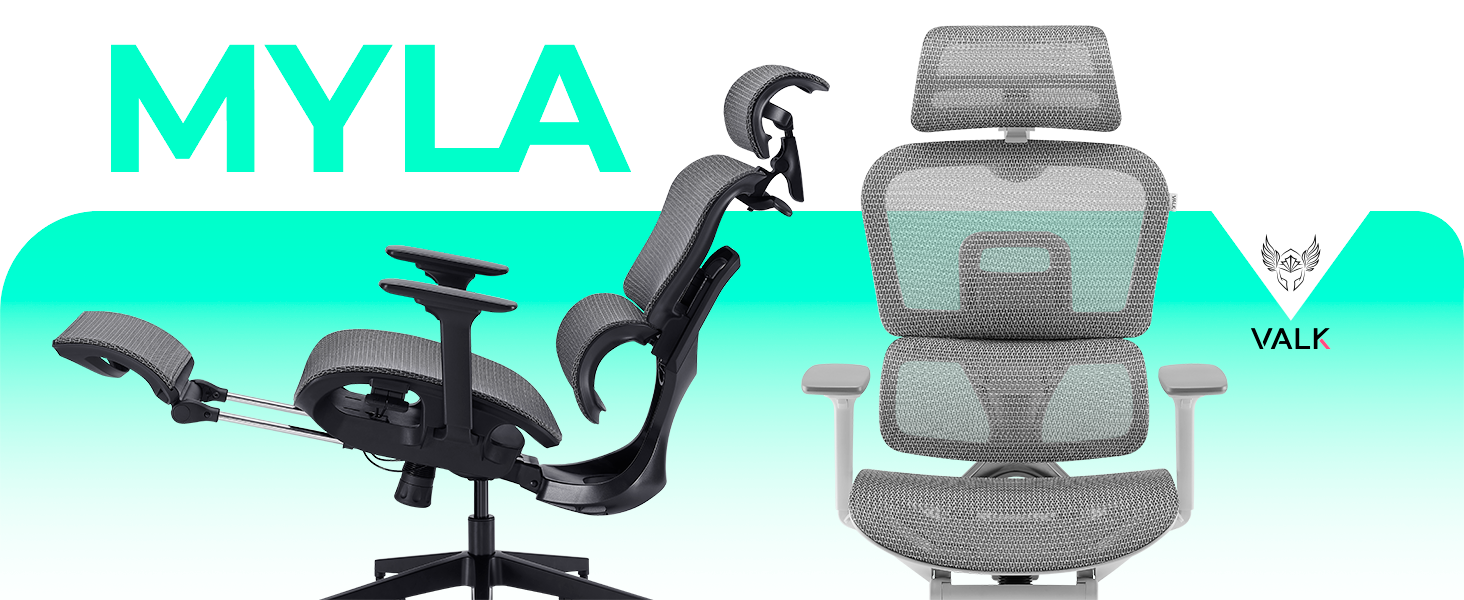 VALK MYLA: Silla ergonomica de malla premium para teletrabajo y estudio